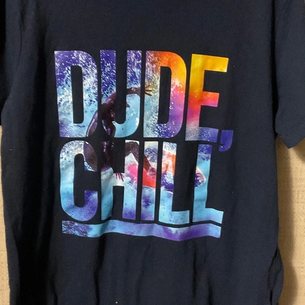 Old Navy Kids Tee with Multicolor 'Dude Chill' Graphic